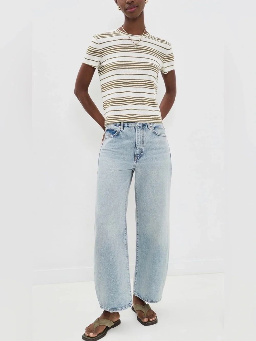 Frame The Bow Crop Jeans Coastal Jeans Sz 34